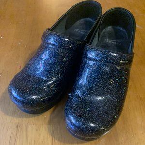 Dansko Clogs Size 37 Sparkle Glitter Black
